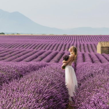 Woman in lavender fields, France